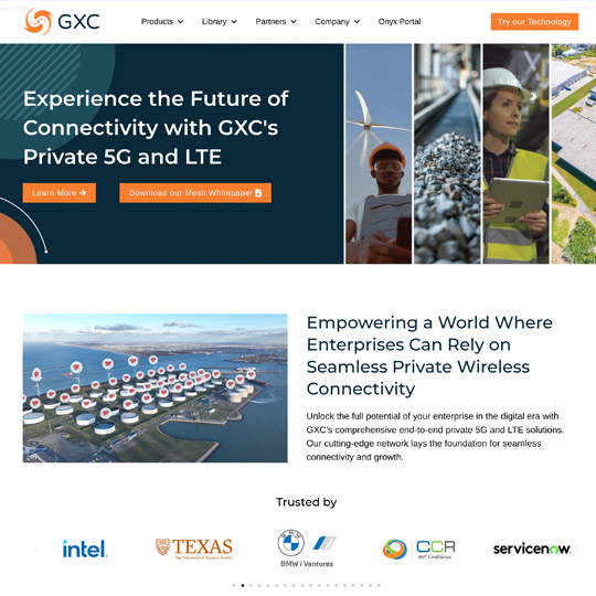 GXC company website screenshot